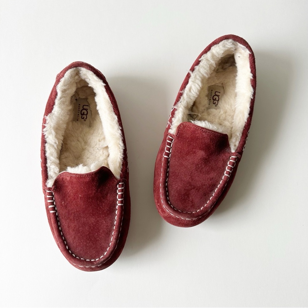 UGG Red Suede Ansley Water Resistant Slipper